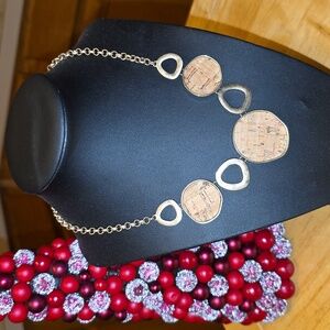 The Sak Gold & Cork Reversible Adjustible Necklace